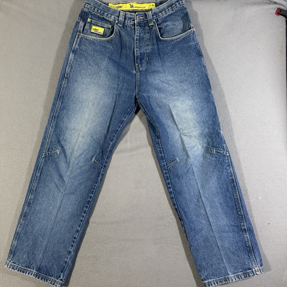 Vintage Y2K Cybertek Jeans Company Men's Medium‎ Wash Skater Denim Jeans Size 34